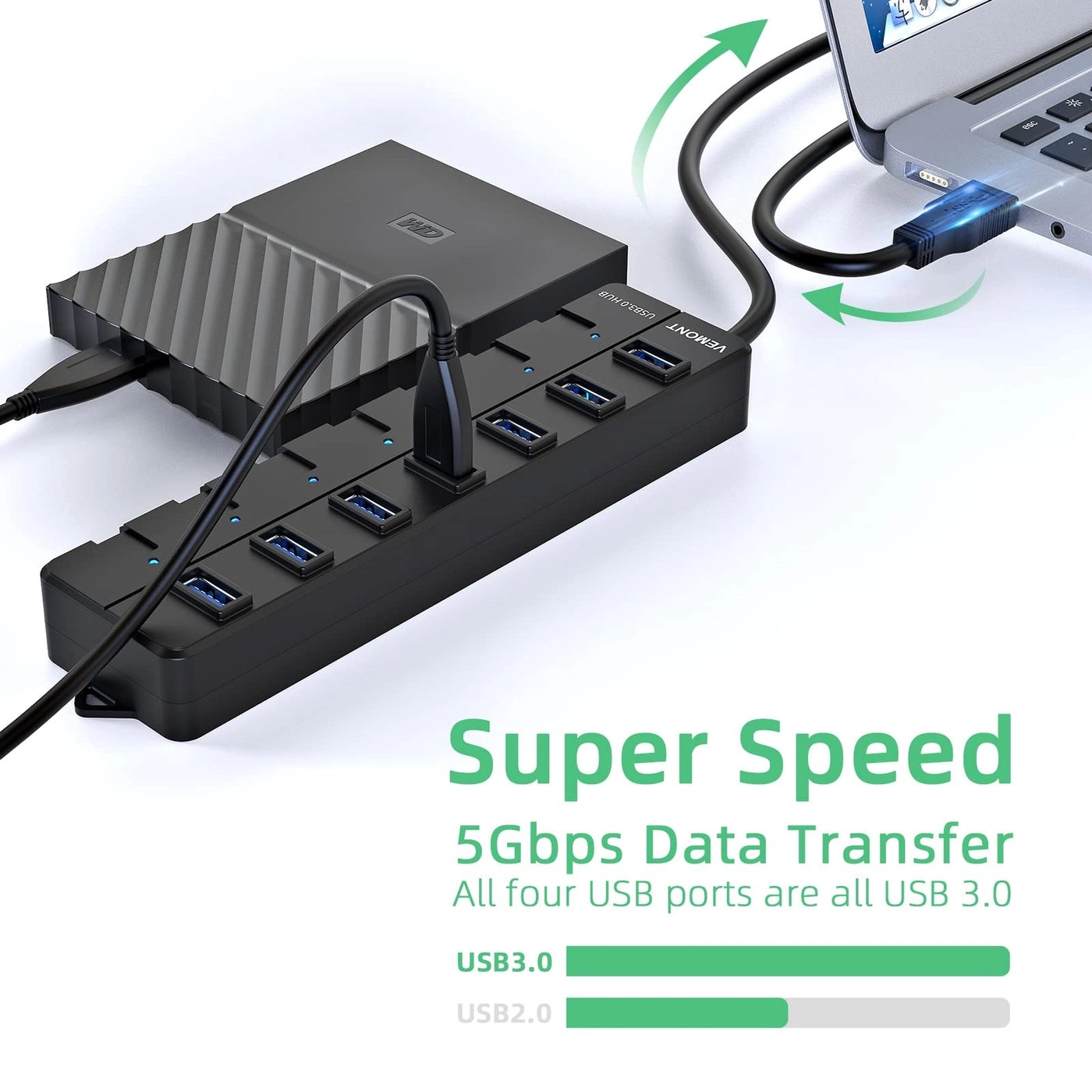 USB hub - 7-Port USB 3.0 5V2A Power Adapter