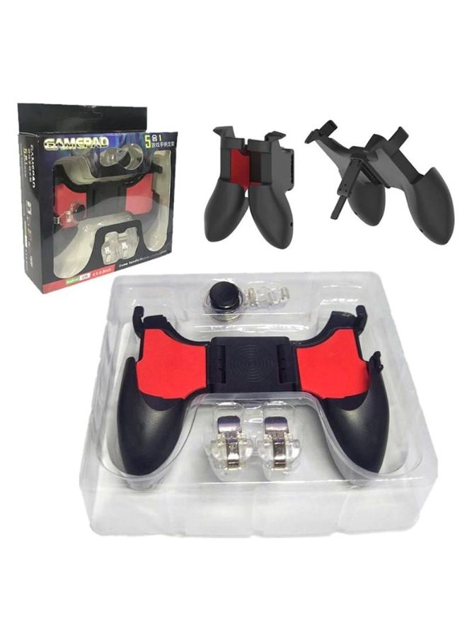 5-In-1 Foldable Gamepad - Black/Red/Clear Mobile Games