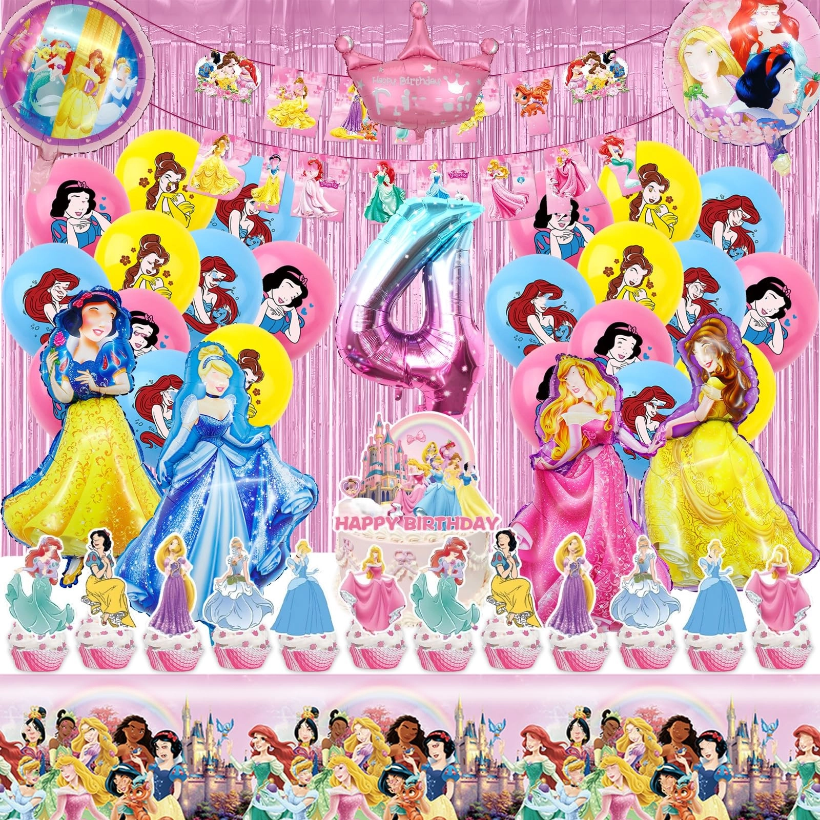 Princess Party Decorations - 54pcs Birthday