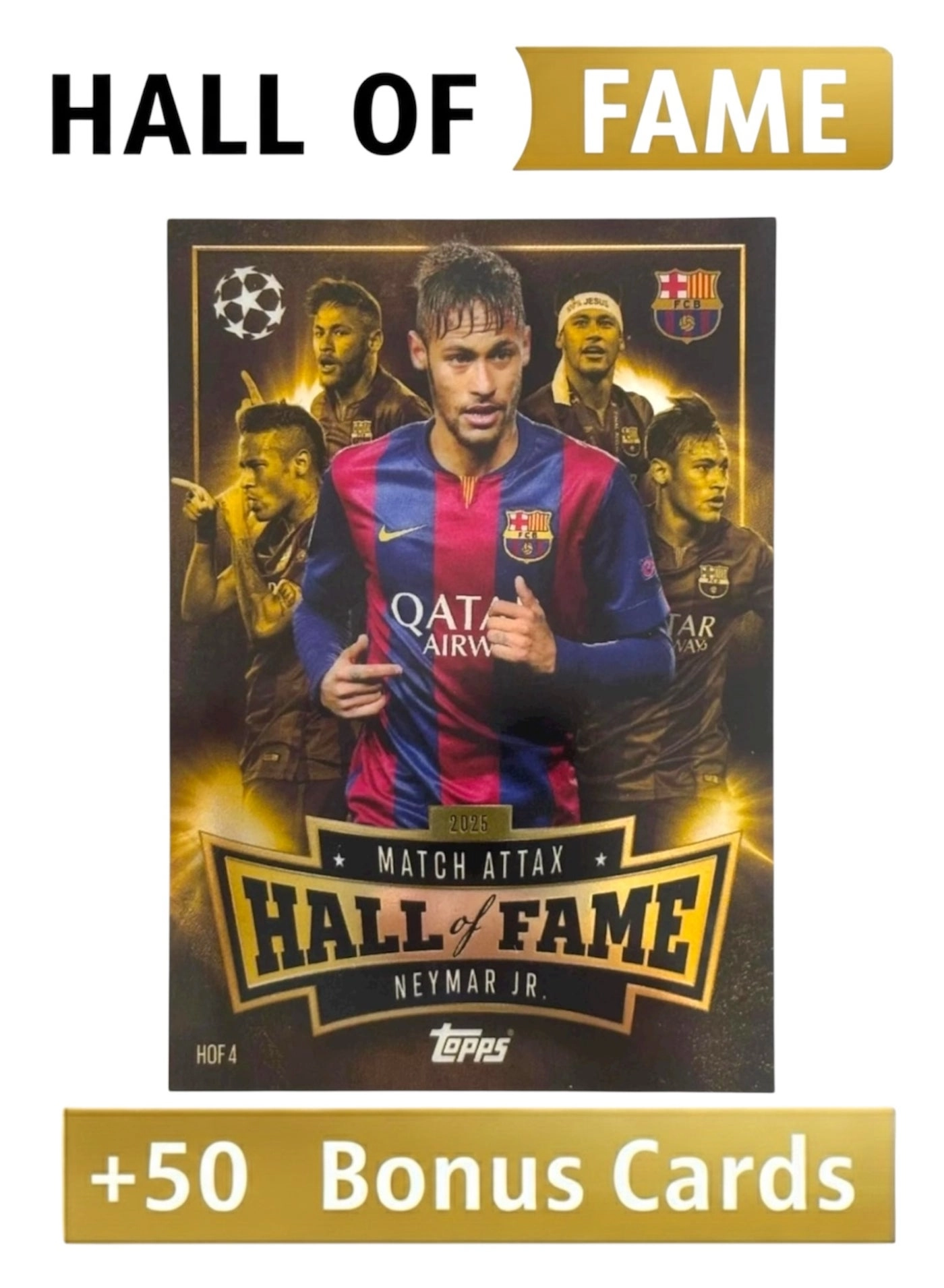 Topps Match Attax 25/26 - Hall of Fame Neymar Jr + Match Attax 25/26 - Bonus Cards - 51 pcs