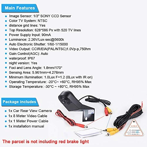 rear view camera - Night vision 1280 x 720 pixels