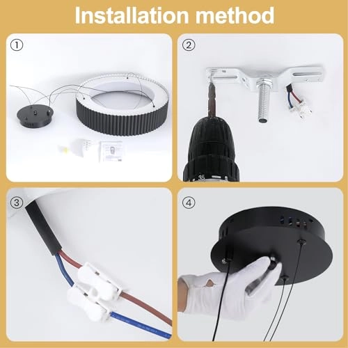 Round LED Chandelier - 3000K–6000K Dimmable