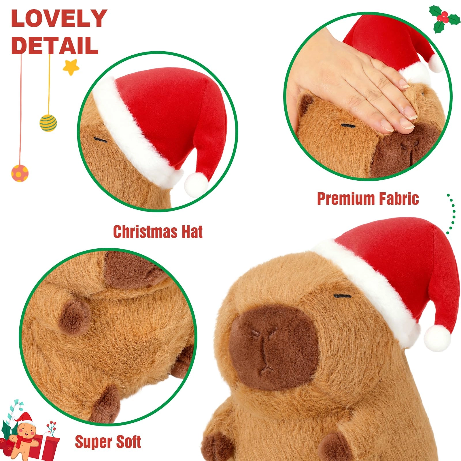Capybara Plush - 9 inch Strawberry Hat