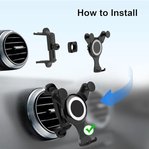 Car Mobile Phone Holder - Round Vents Mount Universal Compatibility