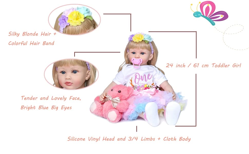 Reborn Baby Doll - 24 Inch Silicone Ages 3+