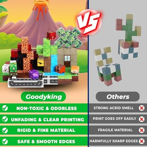 Magnetic Building Blocks - dinosaur landscape 100 pcs