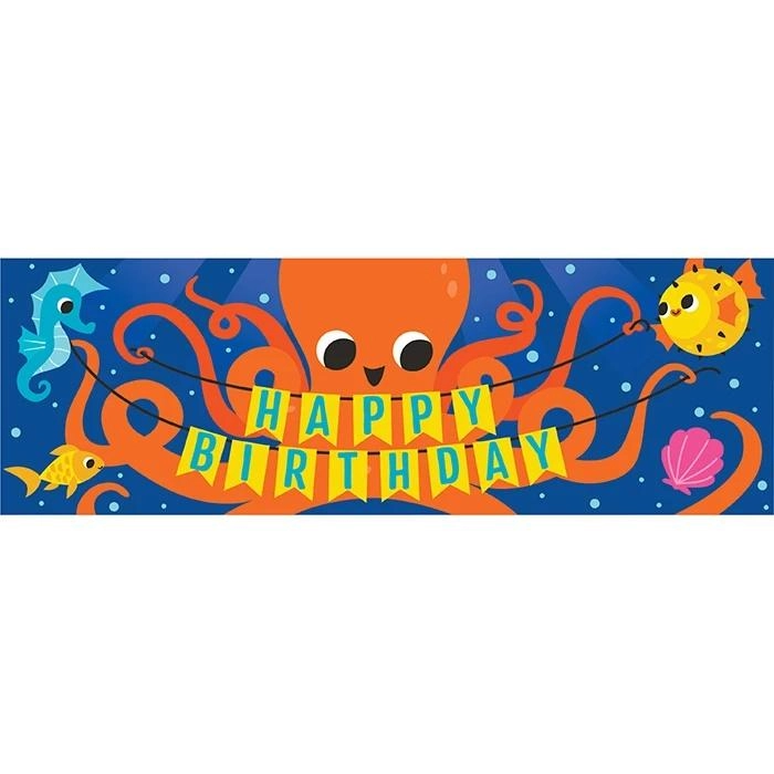 CREATIVE CONVERTING Ocean Celebration Giant Party Banner - 1 pc Birthday