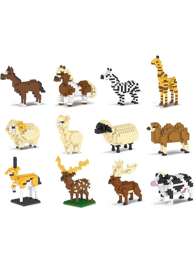 Generic Mini Animal Building Blocks - 12pcs Micro