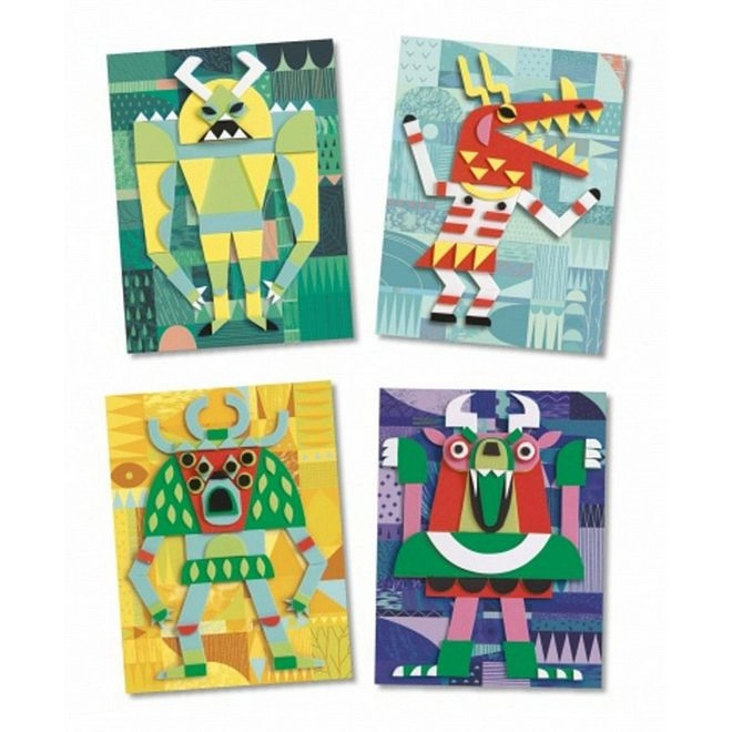 DJECO Monster Gallery Collage Craft Set - 5+ years 19 pieces