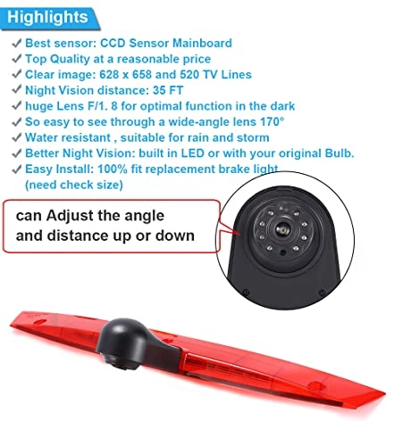 HD IP68 Rear View Camera - Night vision 1280x 720 pixels + 7'' Monitor