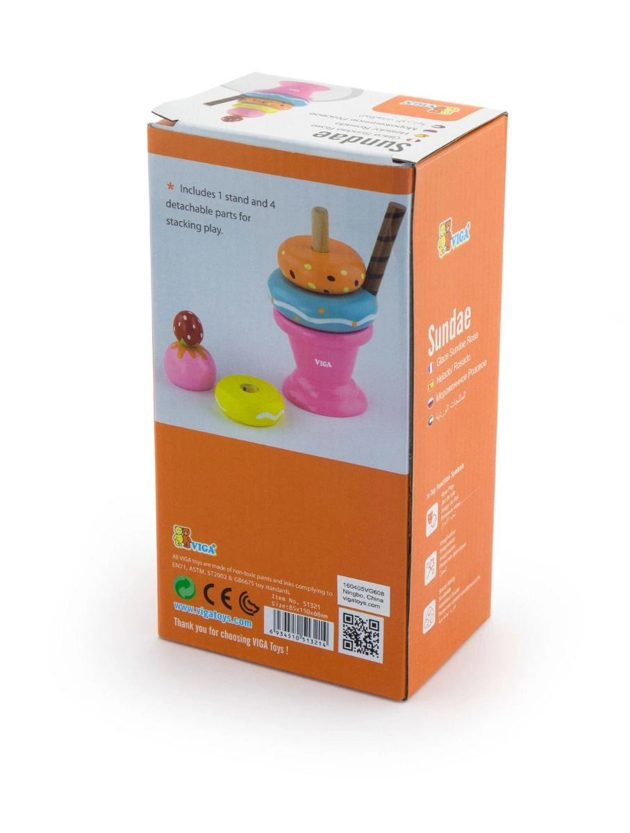 Ice Cream Sundae Stacking Toy - 18 months+ 5 pieces