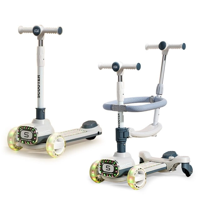 SAM BOX FZE Multifunctional Kids Kick Scooter – 125mm LED Foldable