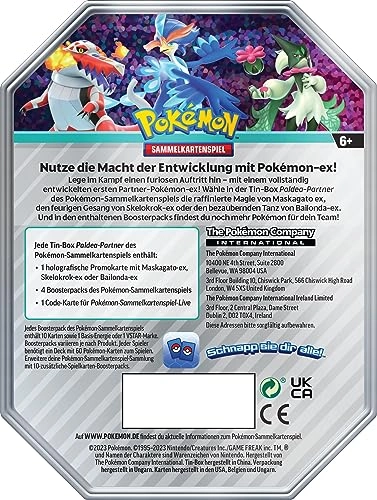 Tin-Box Paldea Partner: Maskagato-ex - 1 Holographic Promo Card 4 Booster Packs English