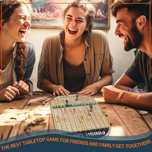 Horse Race Board Game - 11 Horses 4 Dice Solid Wood