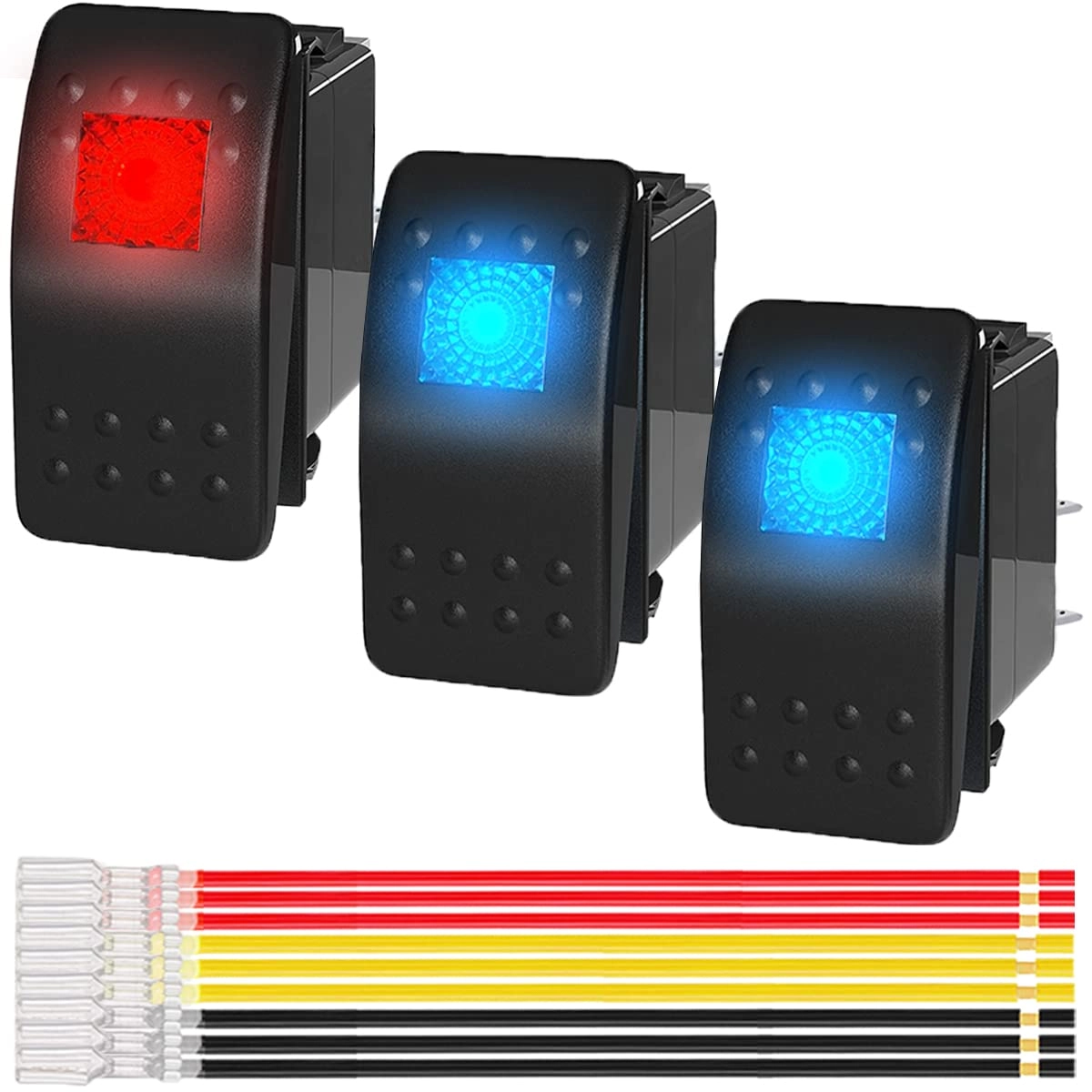 mkbklljy Marine Rocker Switch - 3 pcs 12V 20A