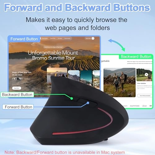 Ergonomic Left-Handed Vertical Mouse - USB