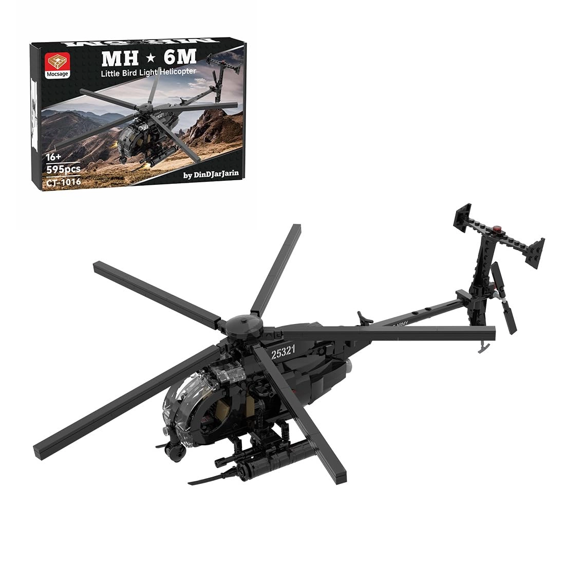 FunXylophy MH-6 Little Bird Helicopter - 608pcs