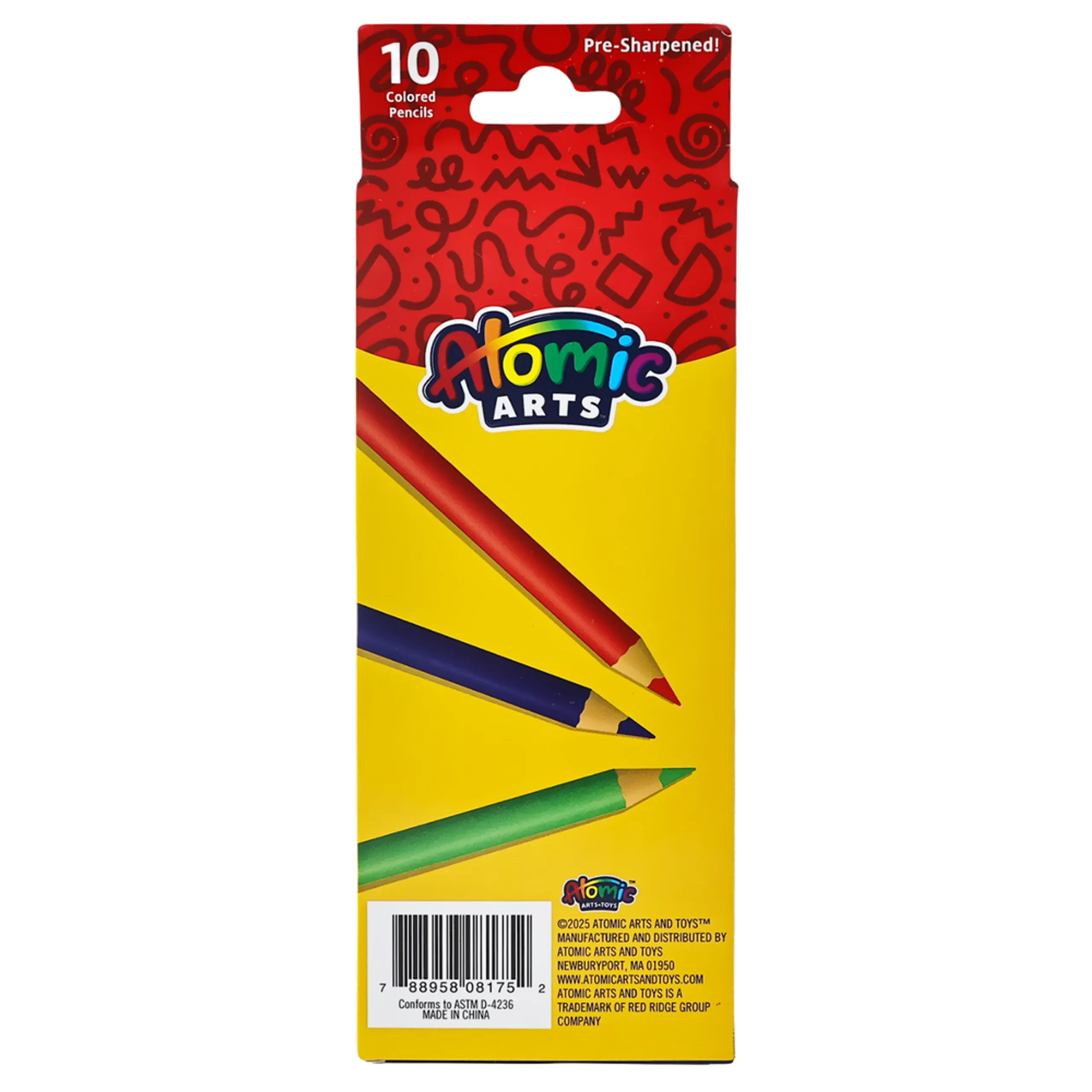 Atomic Arts Colored Pencils - 10 Pcs