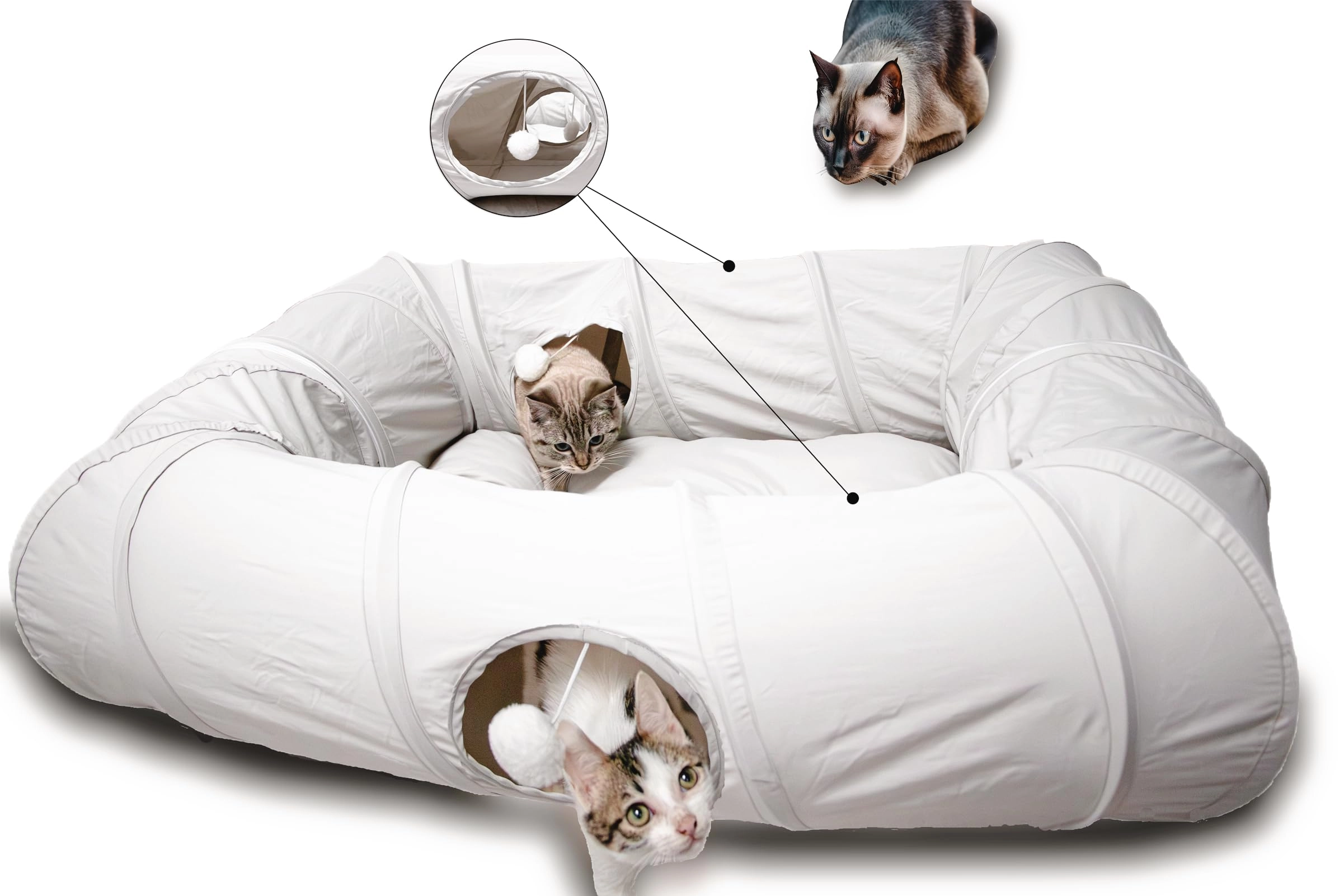 XxingSheep Cat Tunnel Bed - 42.5 X 33.5 inches Polyester Tulle