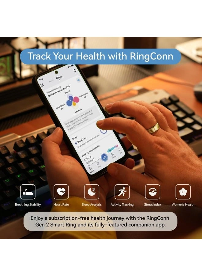 Gen 2 Smart Ring - Sleep Apnea Monitoring 12-Day Battery Life