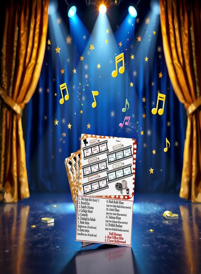 Bollywood Reel Theme Tambola Tickets - English All Age 15 Tickets