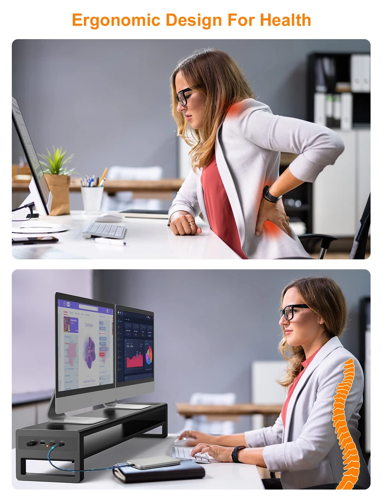 Dual Monitor Stand - 27 inch