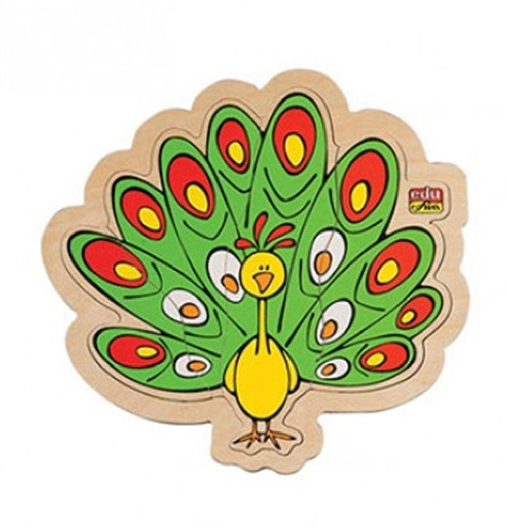 Edu Fun Find What Underneath Peacock Puzzle - Suitable for 3 years & above