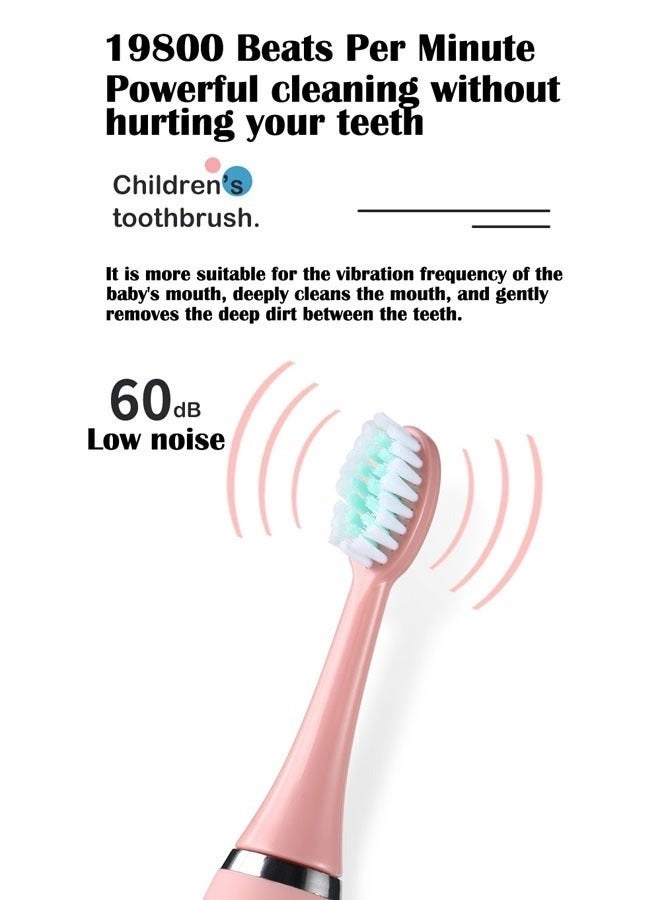 Ultrasonic Electric Children's Toothbrush - Super Soft Waterproof USB Charging 6 Heads