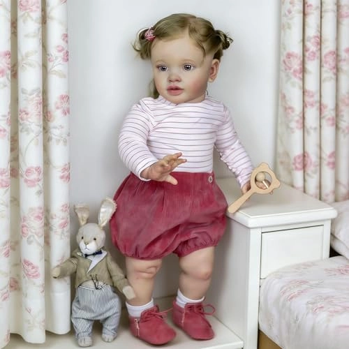 Pippa Reborn Baby Doll - 26 inch Cotton Vinyl Hand-rooted Curly Hair Ages 3+