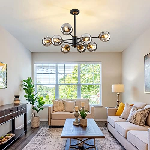 8-Light Sputnik Chandelier - adjustable height:39.2"(includes two 11.8" and two 7.8"rods)