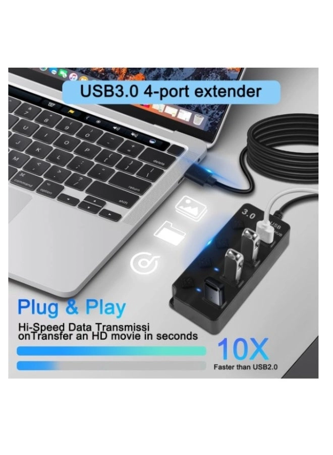 HI-U304 - USB 3.0 4 Port Individual Switches