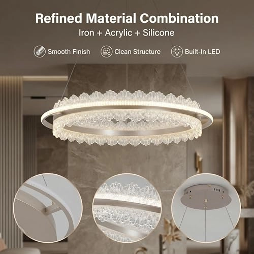 Single Ring LED Chandelier - 3000K-6000K Dimmable