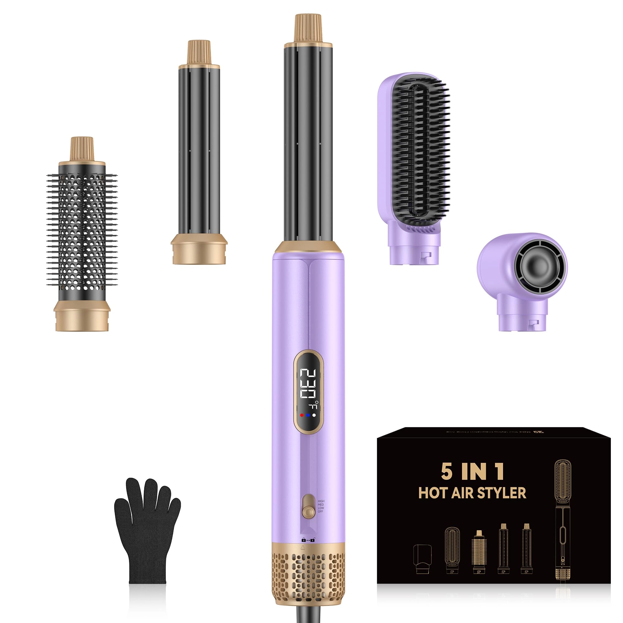 OKWRAP 5 in 1 Blow Dryer Brush - 800 watts White Gold