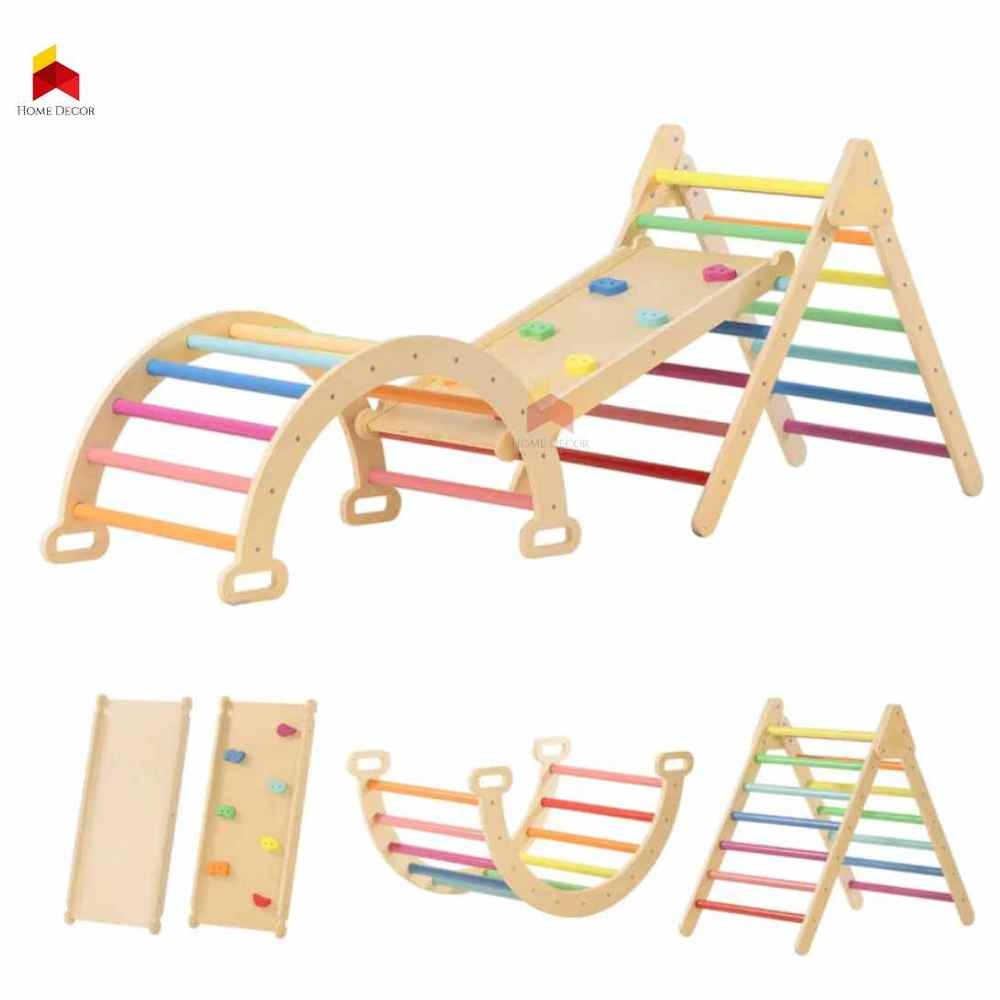 Pikler Set - Natural Birch Wood Multi-colored