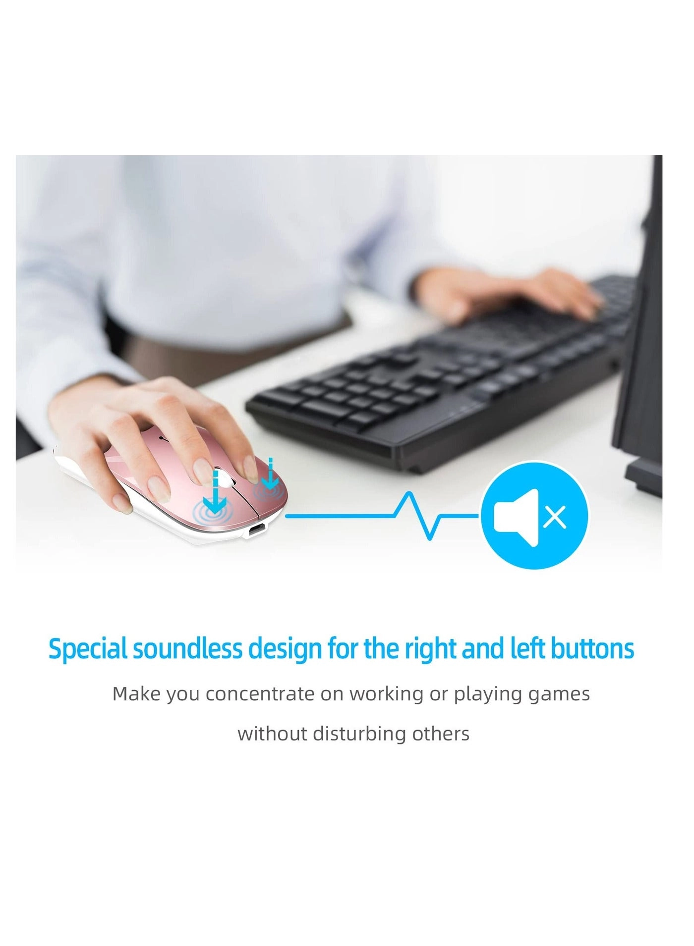 Dual-Mode Silent Cordless Mouse - Wireless