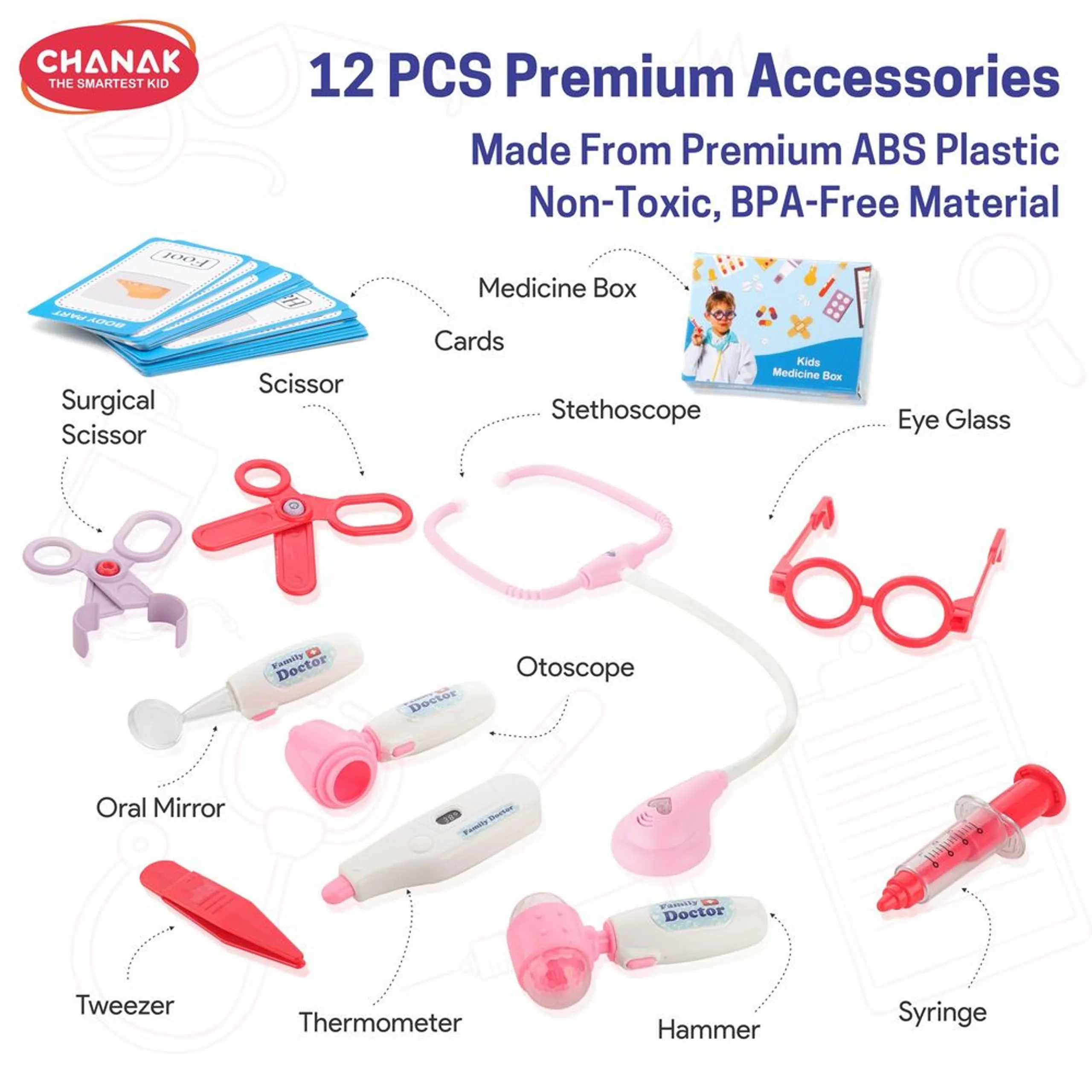 Premium Doctor Set With Pull & Push Trolley - 13 pcs (46966191-AT173)