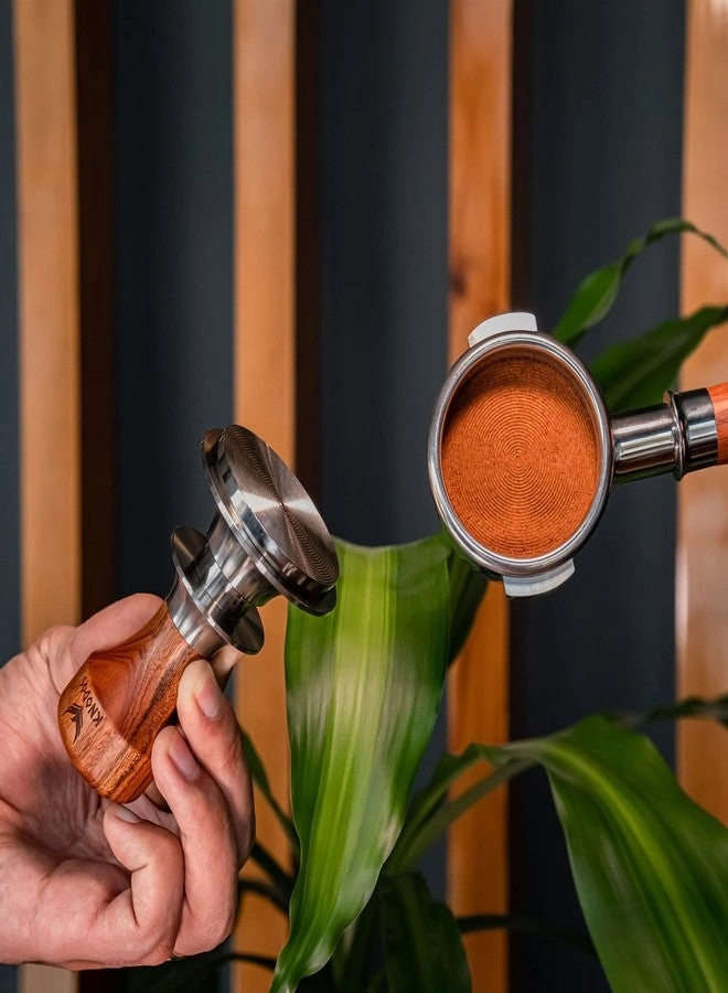 Espresso Tamper - 58.5mm Rosewood Handle Self-Leveling