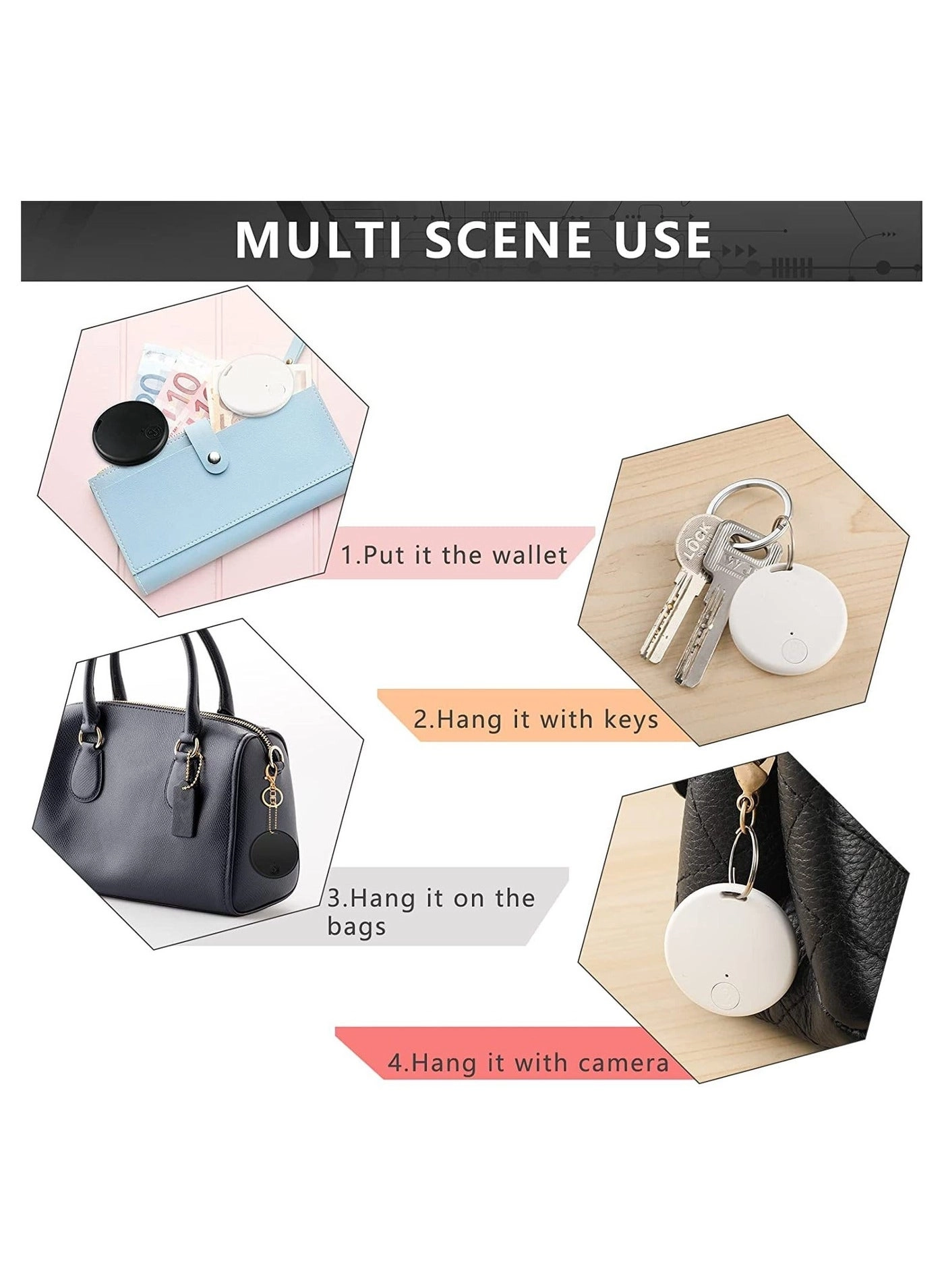 Bluetooth Key Finder Locator - 4 Pack