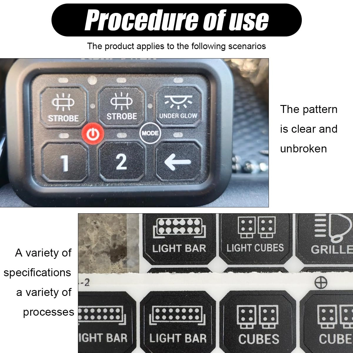 Switch Panel Sticker - Vertical 120PCS Black