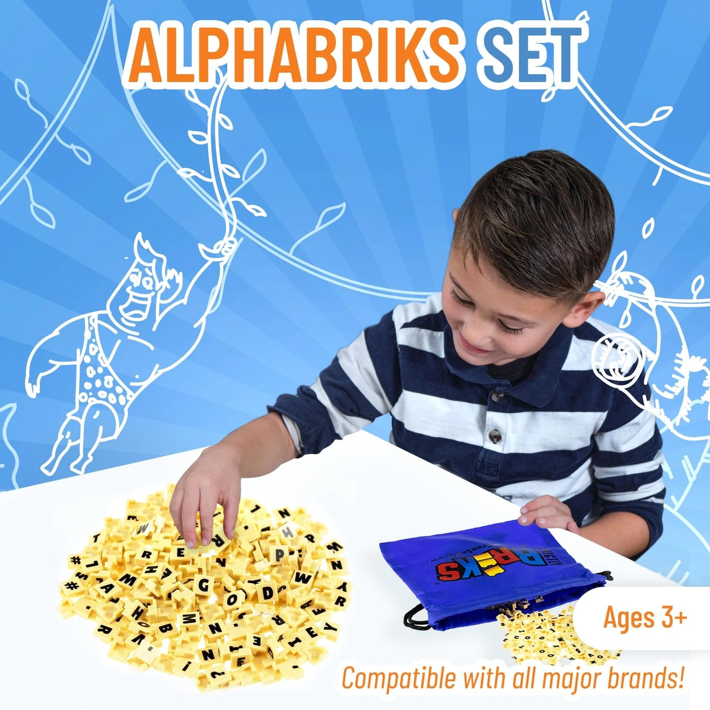 AlphaBriks + MathBriks + Baseplate - 200 pcs