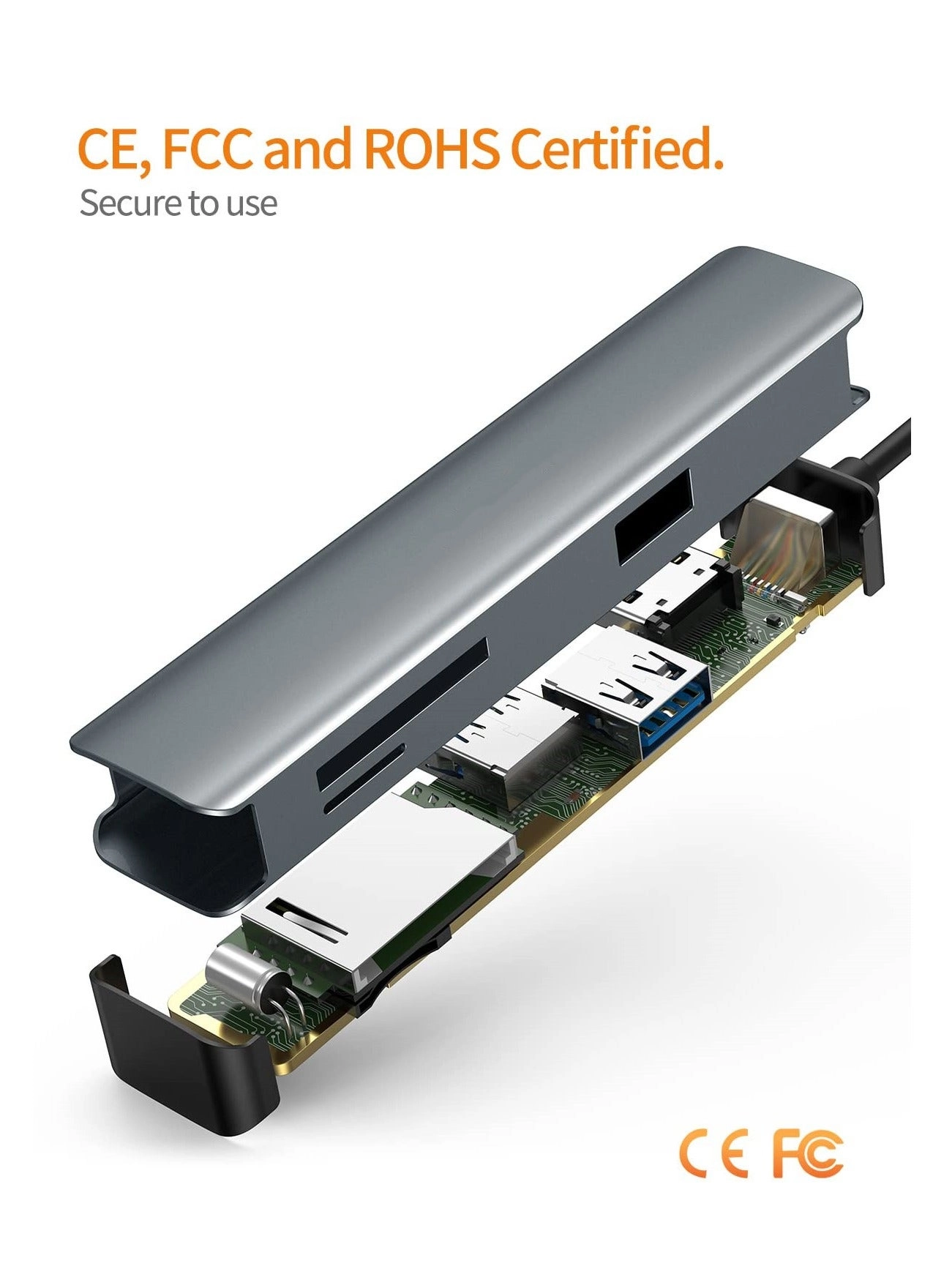 USB C Hub - 5-in-1 4K HDMI 2 USB 3.0