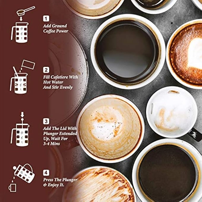 French Press - 12 Oz 1 Cup 3 Level Filtration