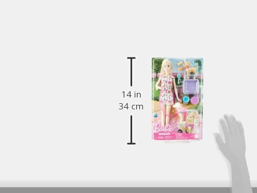 Barbie Doll - Puppy and Dog with Wheelchair Pet Accessories Ages 3+