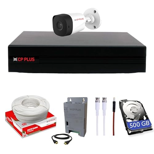 4 Channel DVR + Outdoor Camera - 2.4MP + Indoor Camera - 2.4MP + HDD - 500GB + SMPS - 4 Ch + CCTV Cable + USEWELL HDMI+BNC/DC Set