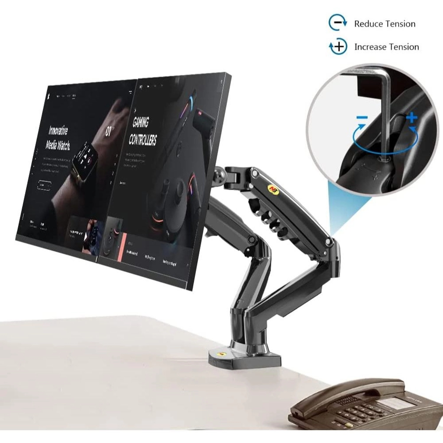 Gas Spring Monitor Arm - 17 to 27 inch 100 X 100