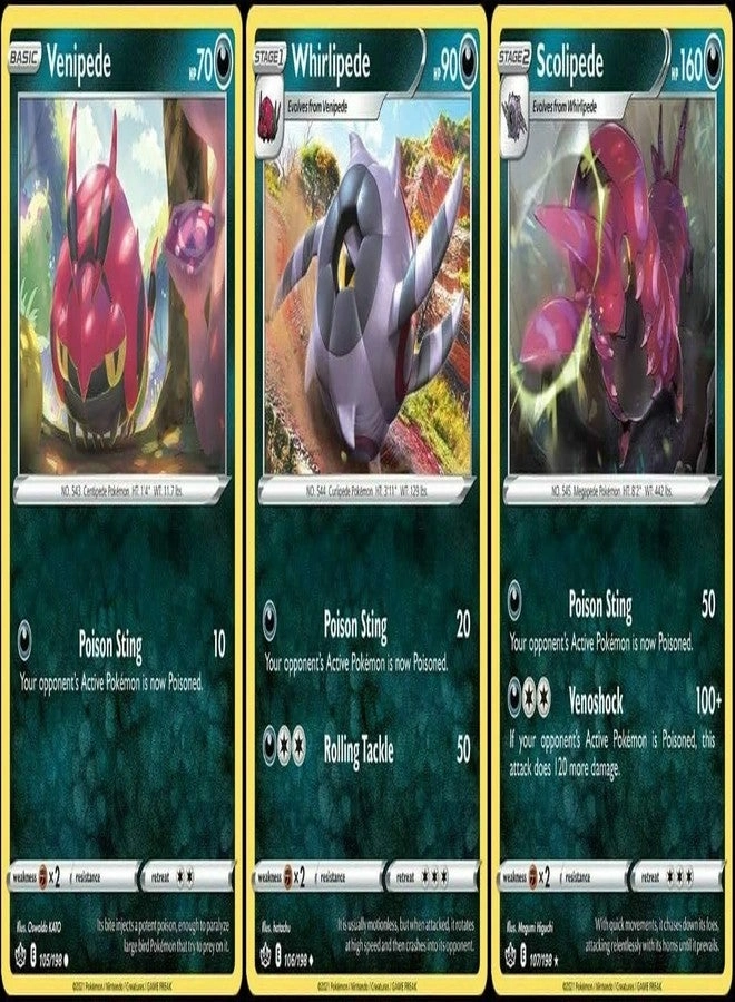 Pokémon Scolipede 107/198 Chilling Reign - 3pcs