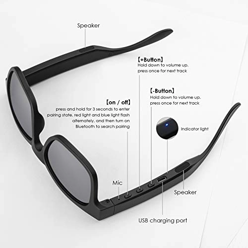 Smart Audio Sunglasses - Bluetooth 5.0 60H Dual Battery
