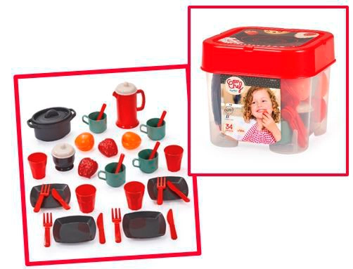 ECOIFFIER Top Case With Kitchen Accessories - 34 pcs (26106585-7900012603)