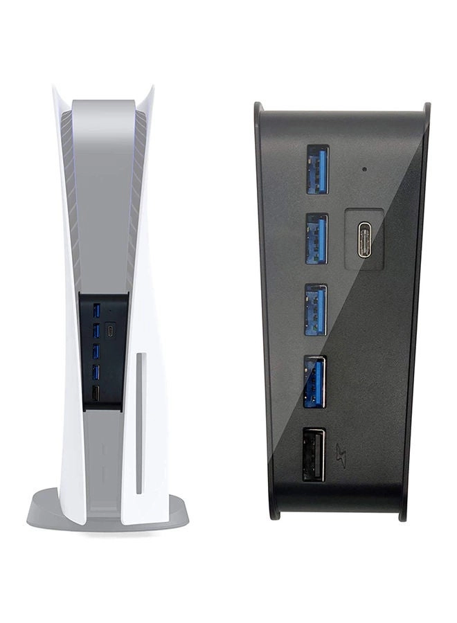 USB 3.0 Hub Adapter - 5 Port PS5 Black