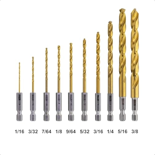 Drill Bit Set - Titanium coated high speed steel 10PC